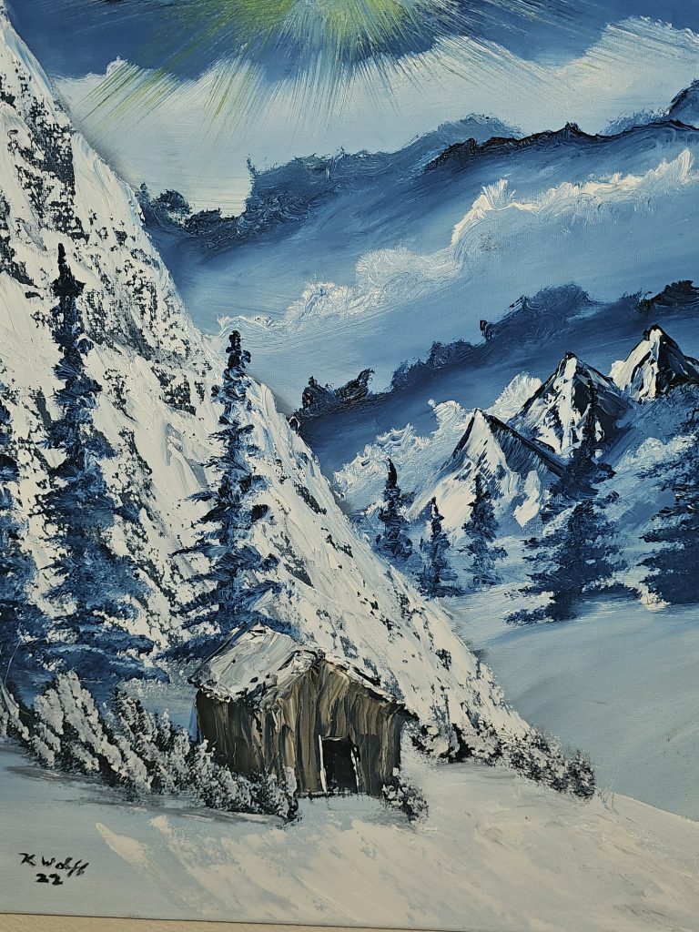 Paint Like Bob Ross - Snowy Cabin